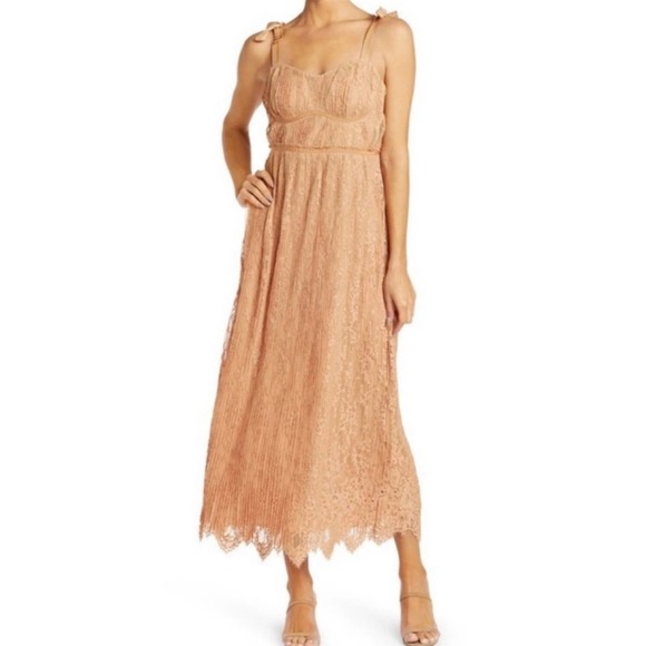 Jonathan Simkhai Bonnie Silk Lace Midi Dress Size: 8 - Picture 1 of 12